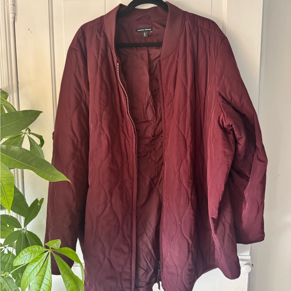 Universal Standard Quilted Bomber Jacket - Deep Red